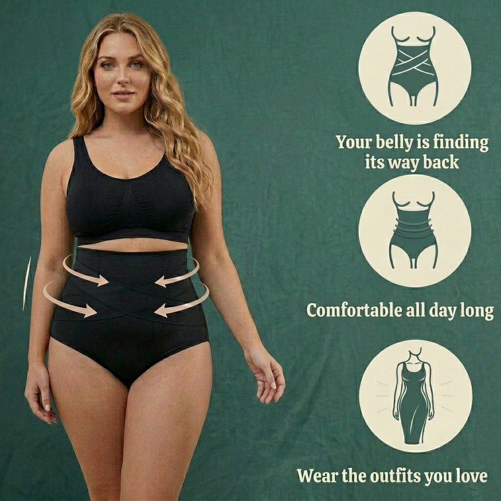 High-waisted postpartum shaping underwear